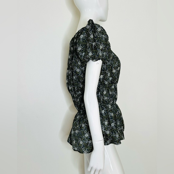 SEA of NY Ruched Floral Print Blouse High Low SZ 8 - Picture 5 of 12